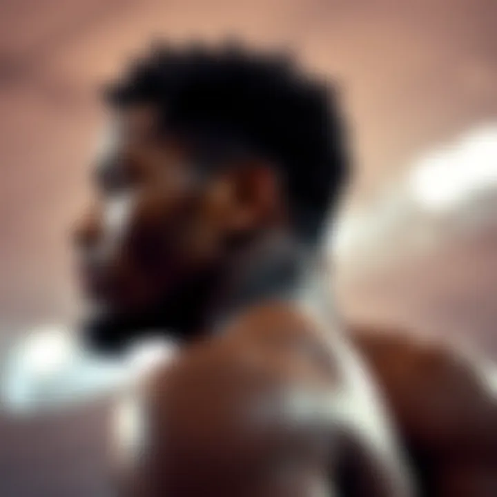 Profile view of Adesanya showcasing his athletic prowess