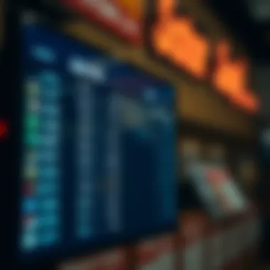 Basketball odds displayed on a digital screen