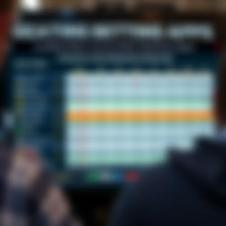 Comparison chart of various sports betting apps with ratings.