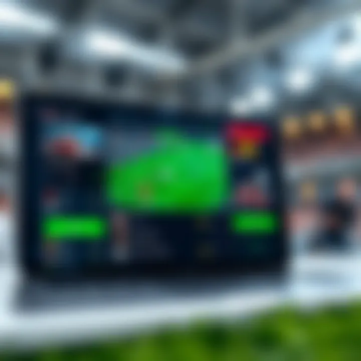 User interface of a sports betting app showcasing live betting features.