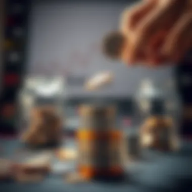 Diverse betting scenarios illustrated with coins and probabilities