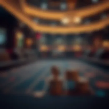 A strategic betting table with a coin placed strategically