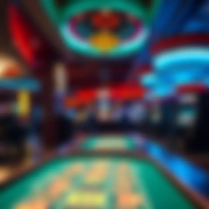 Casino environment showcasing various games