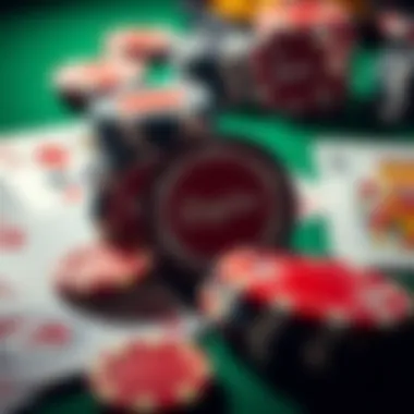 An intricate design of casino chips and playing cards