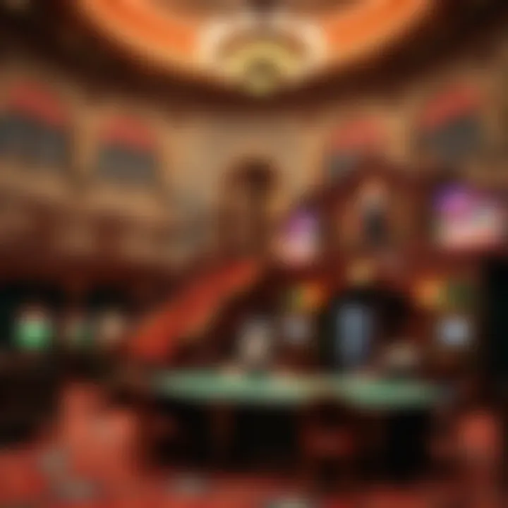 A historical depiction of early casinos with vintage architecture