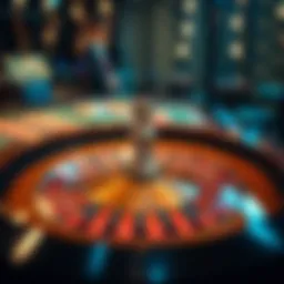 An intricate layout of a roulette table with vibrant colors