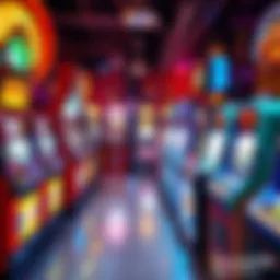 Colorful array of vintage slot machines showcasing their intricate designs