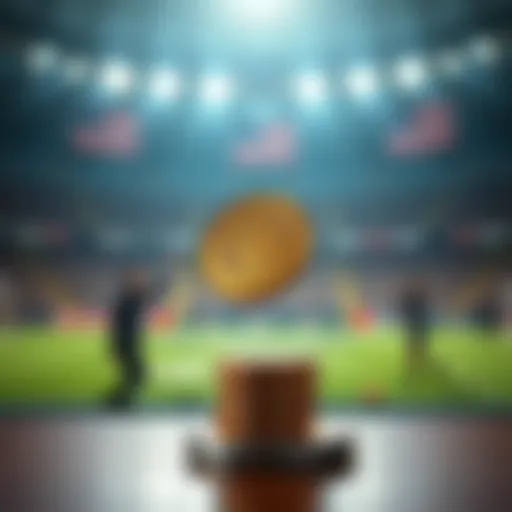 A coin in mid-air, symbolizing decision-making