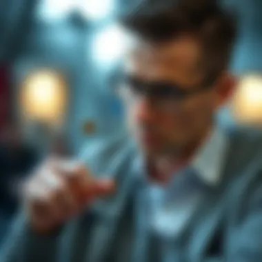 A thoughtful individual contemplating outcomes of a coin toss