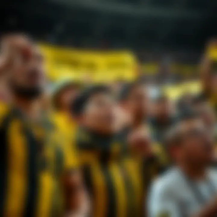 Fans passionately supporting Deportivo Táchira during a match