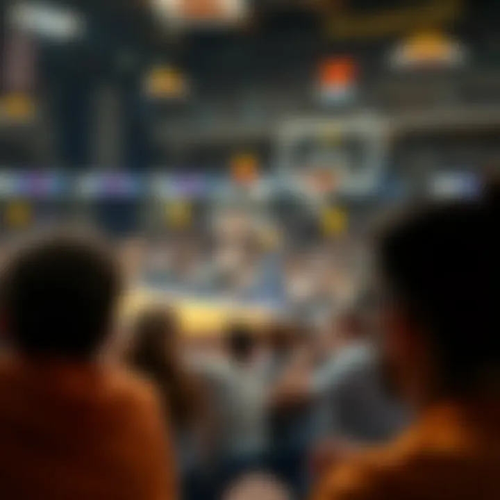 Enthusiastic fans watching a basketball game