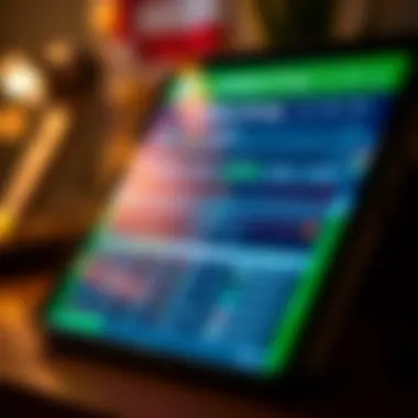 Football betting strategy displayed on a device