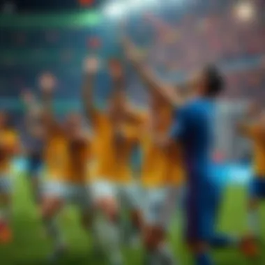 Celebration after a victory in an international U21 tournament