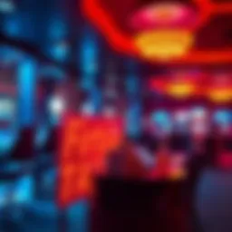 Virtual casino ambiance with vibrant elements