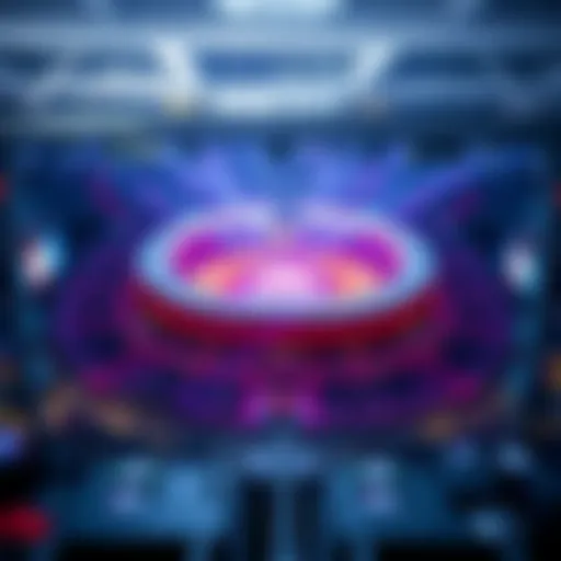 Aerial view of the IEM Katowice venue showcasing the vibrant atmosphere during a major esports event.