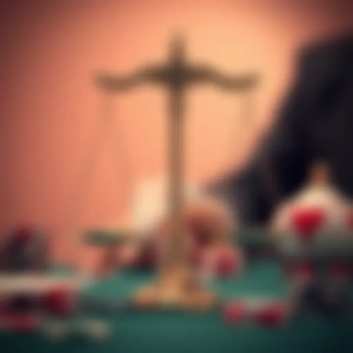 A balanced scale representing legal and ethical aspects in gaming