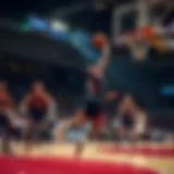 Basketball game in action, showcasing dynamic movements