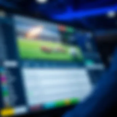 User interface of an online betting site.