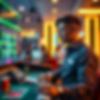 A strategic player analyzing betting options on a live casino platform