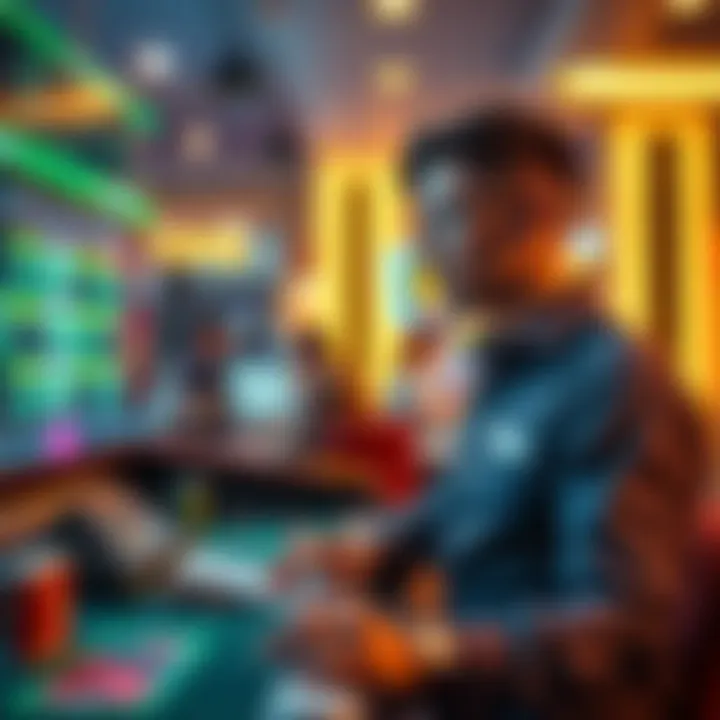 A strategic player analyzing betting options on a live casino platform