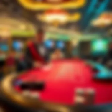 Live casino table with professional dealer