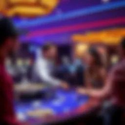 A virtual dealer engaging with players in a live casino setting