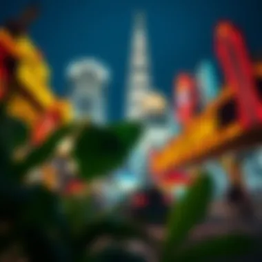 A vibrant nightlife scene outside a casino reflecting the entertainment culture in Malaysia