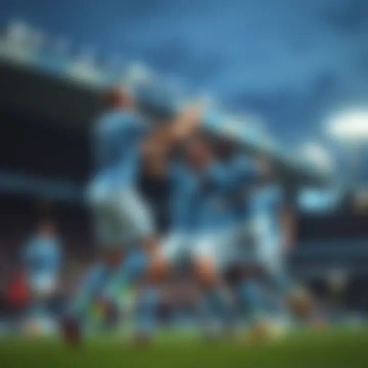 Manchester City celebrating a goal