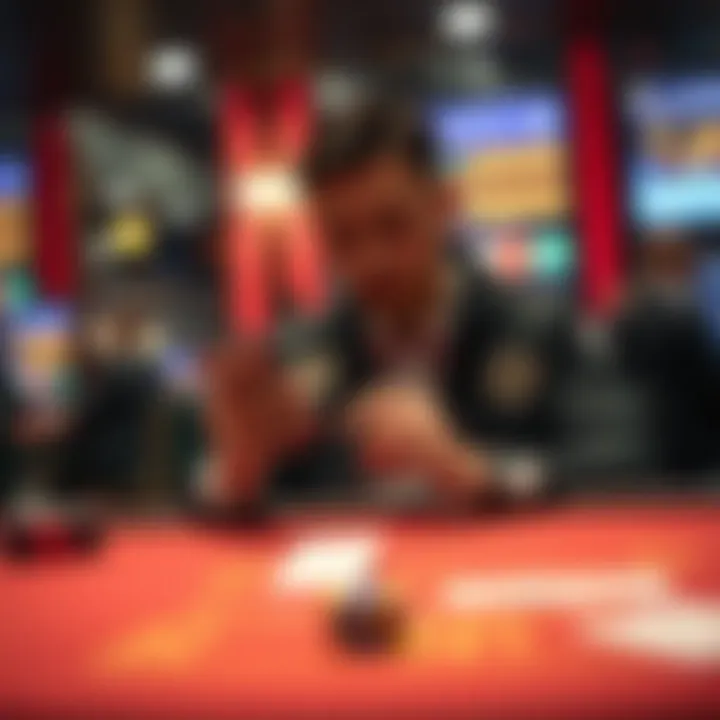 A user engaging with a mobile baccarat application, depicting modern betting culture.