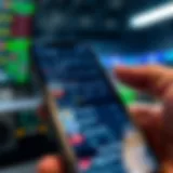 Mobile betting interface on a smartphone showing odds and betting options