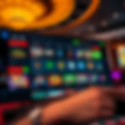 Stunning visual of an online casino interface showcasing various games and betting options