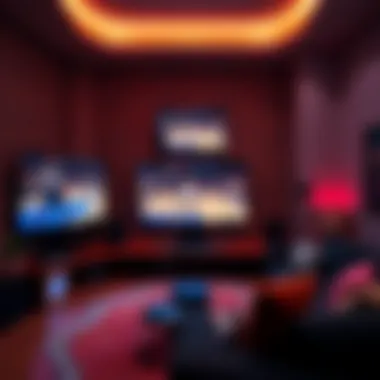 Home setup with multiple screens for NBA viewing