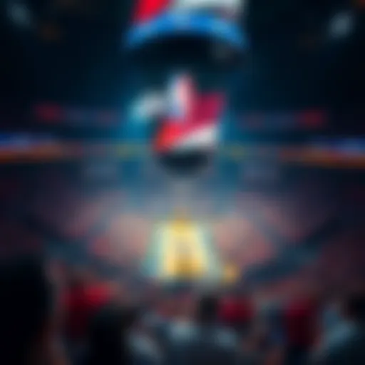 View of a packed stadium during an NBA game