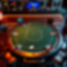 A detailed layout of Omaha poker table setup