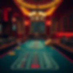 A digital representation of an online baccarat table showcasing the betting options.