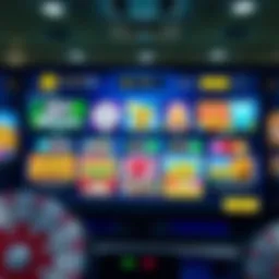 Illustration of an online casino interface showcasing various games