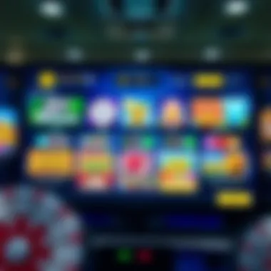 Diverse Online Casino Games Illustration of an online casino interface showcasing various games