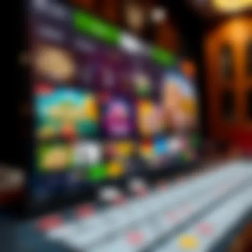 A captivating view of an online casino interface showcasing various games