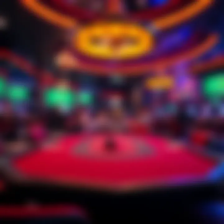 Vibrant Live Dealer Table Experience A captivating live dealer table setup in an online casino environment showcasing a vibrant atmosphere.