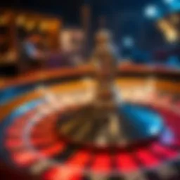 The dynamic wheel of roulette showcasing various betting options