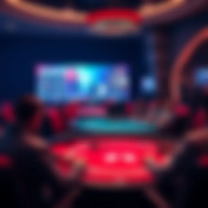 An immersive online poker table setup