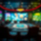 A digital poker table showcasing various gaming options