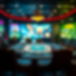 A digital poker table showcasing various gaming options