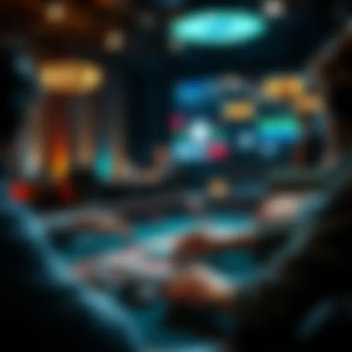 Strategic gameplay in online poker sessions.