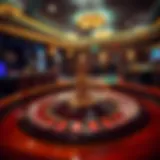 Elegant roulette wheel in a casino setting