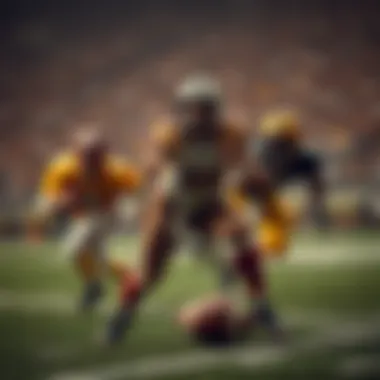 Historical evolution of rugby and American football depicted through vintage imagery