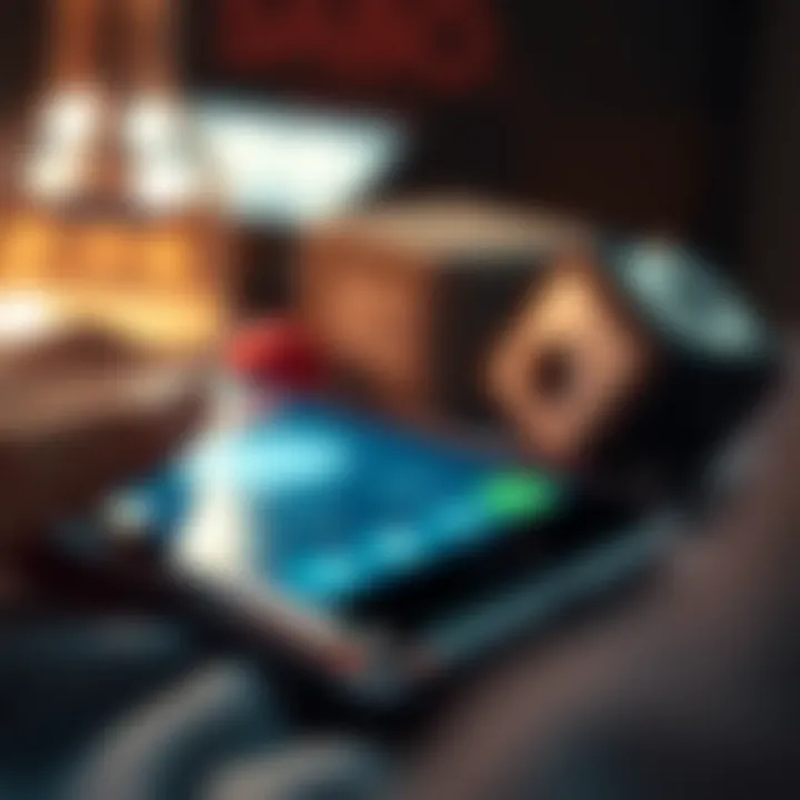 Close-up view of a secure betting app emphasizing safety features