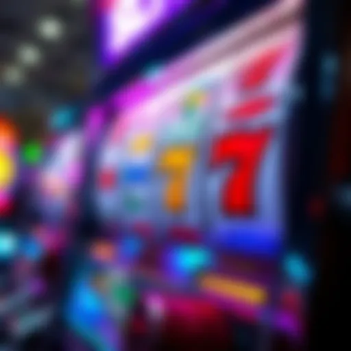 Vibrant slot machine display with colorful symbols