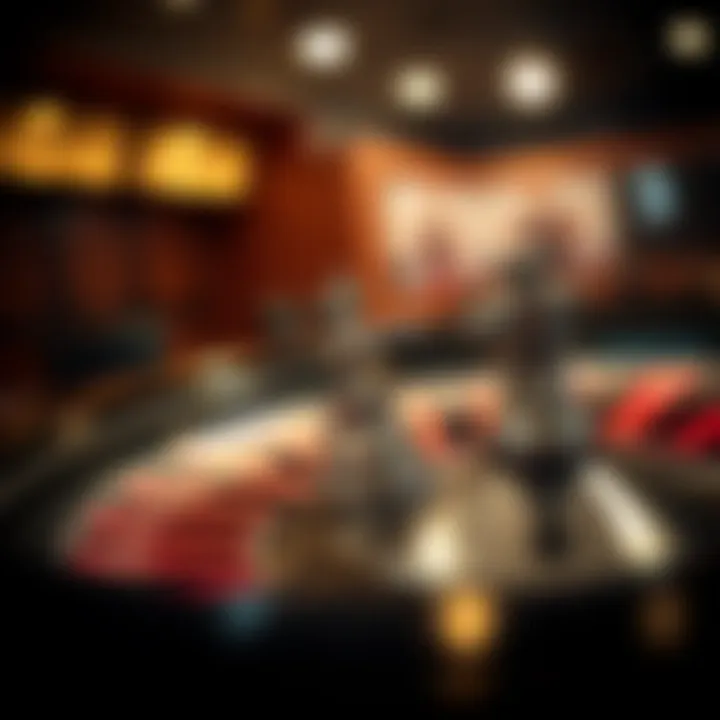 A close-up of the spinning roulette wheel