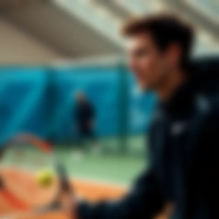 Thiem training on the court